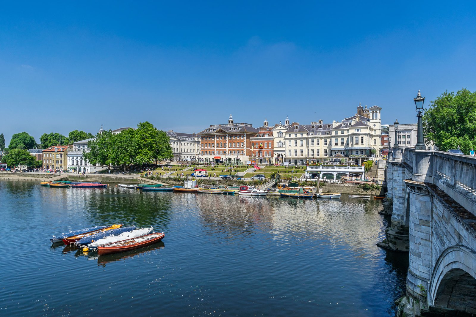 Richmond upon Thames riverside showing prestigious properties and Thames views